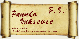 Paunko Vukšević vizit kartica